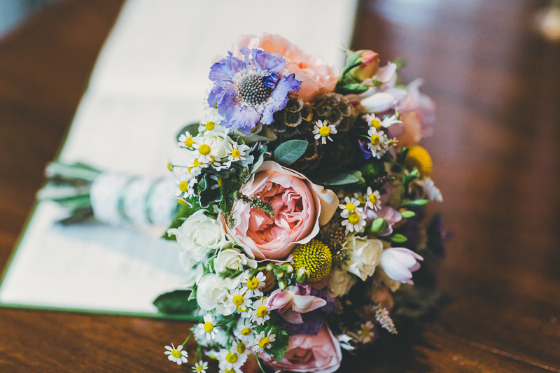 beautiful bouquet during the wedding ceremony at Portsmouth Registry Office