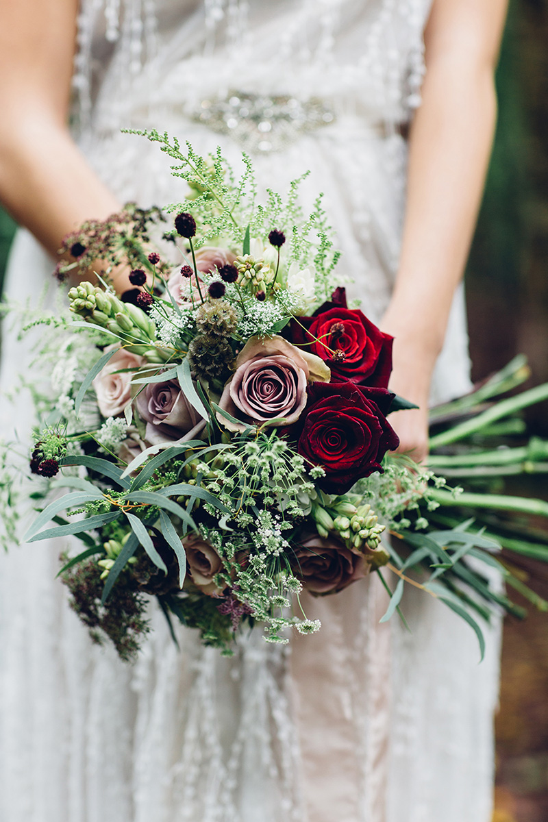 Bridal bouquet, beautiful wedding photography by Miss Gen - woodland elopement