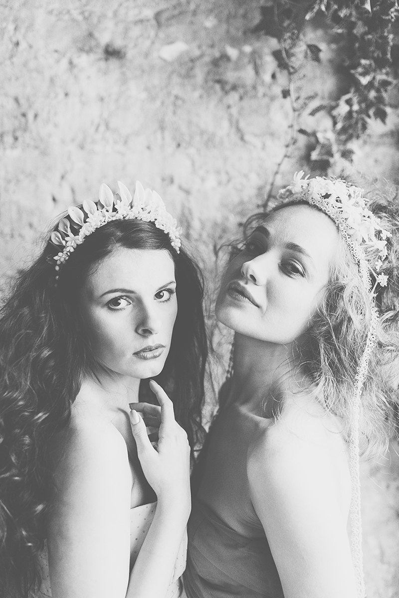 London fashion shoot with vintage tiaras in East London Warehouse