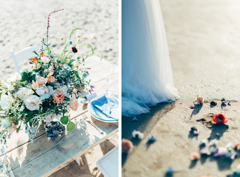 Flowers on the beach - bridal inspiration by Miss Gen Photography
