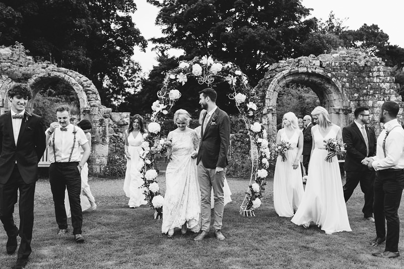 bridal party jervaulx abbey