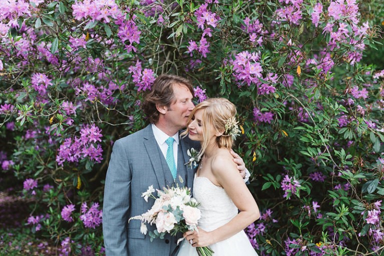 natural bride and groom portrait