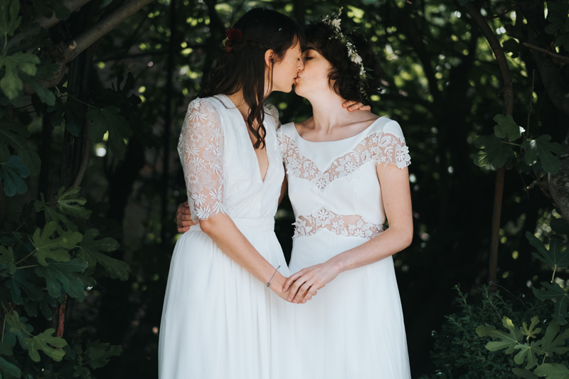 real emotional wedding portrait of two brides by miss gen.