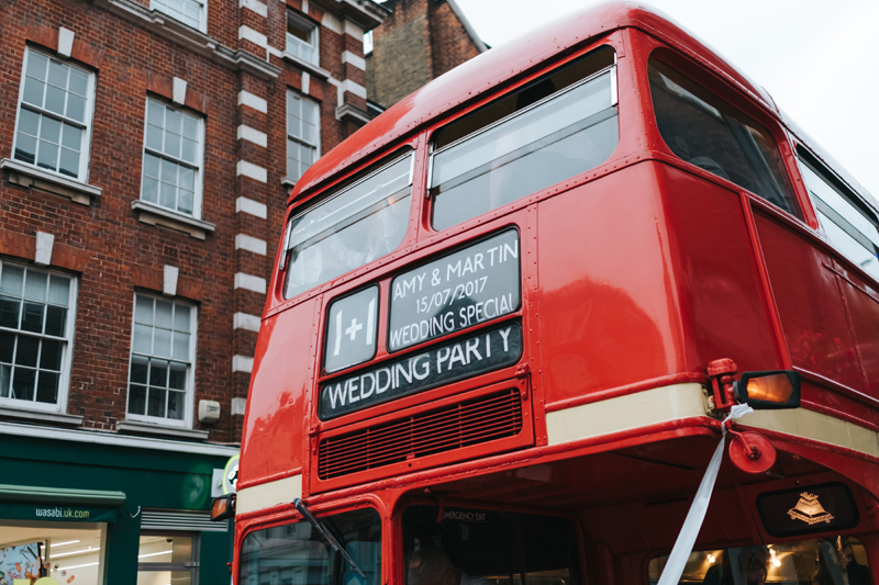 london wedding bus