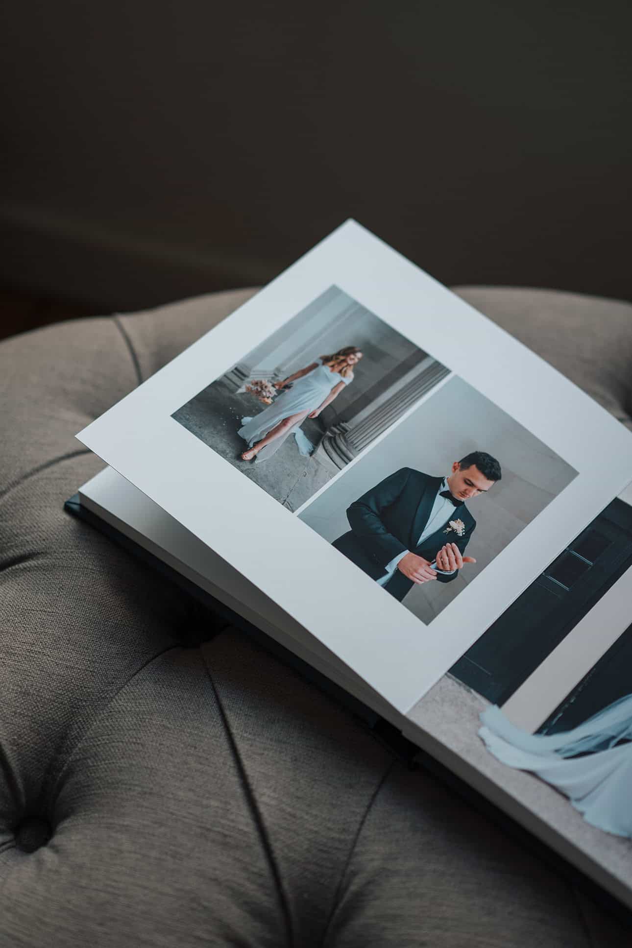 beautiful wedding photo album blue gold