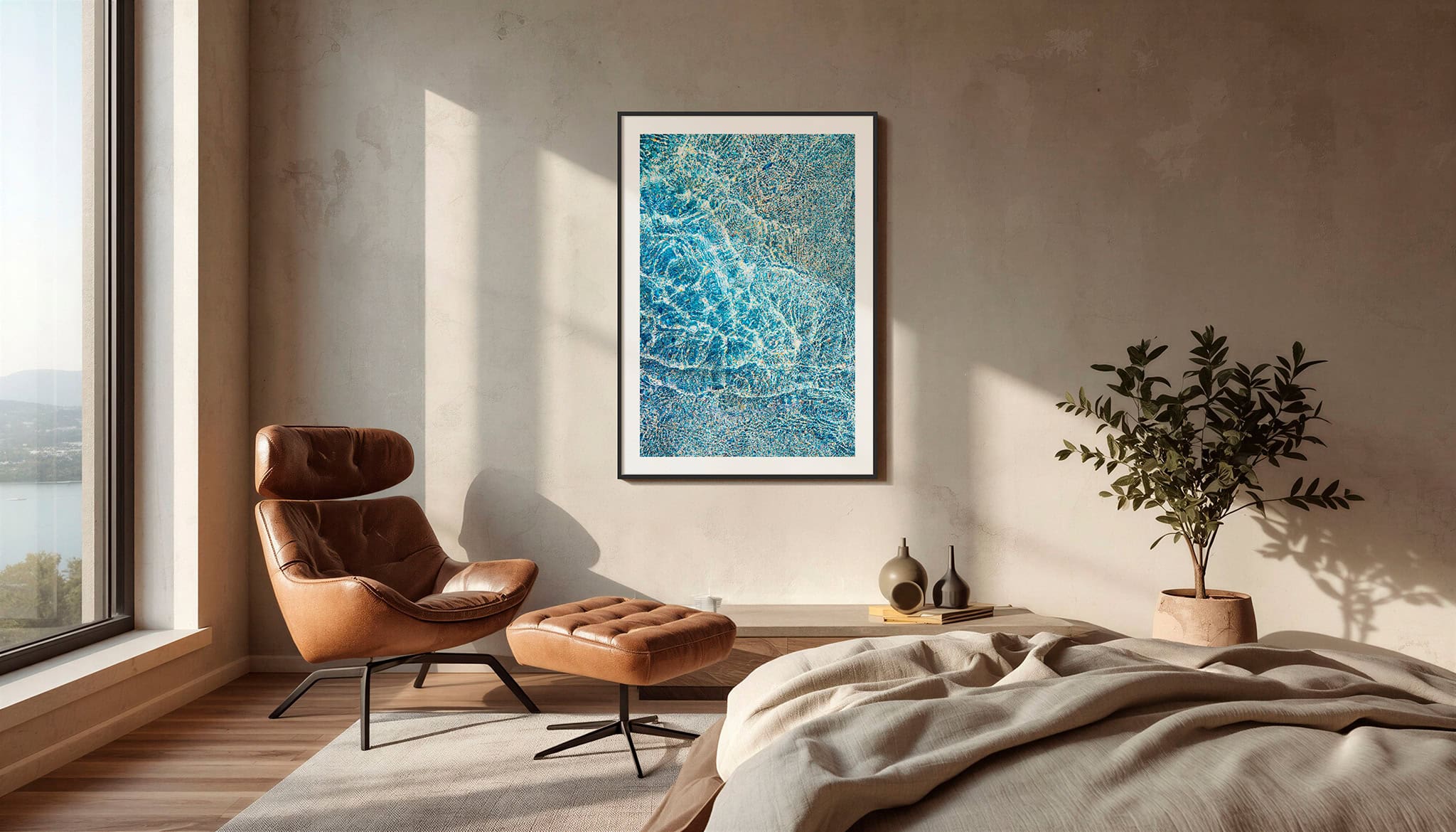 Porthcothan Sapphire Fine Art Print by KOKO Studio, Genevieve & Matthew O'Keefe