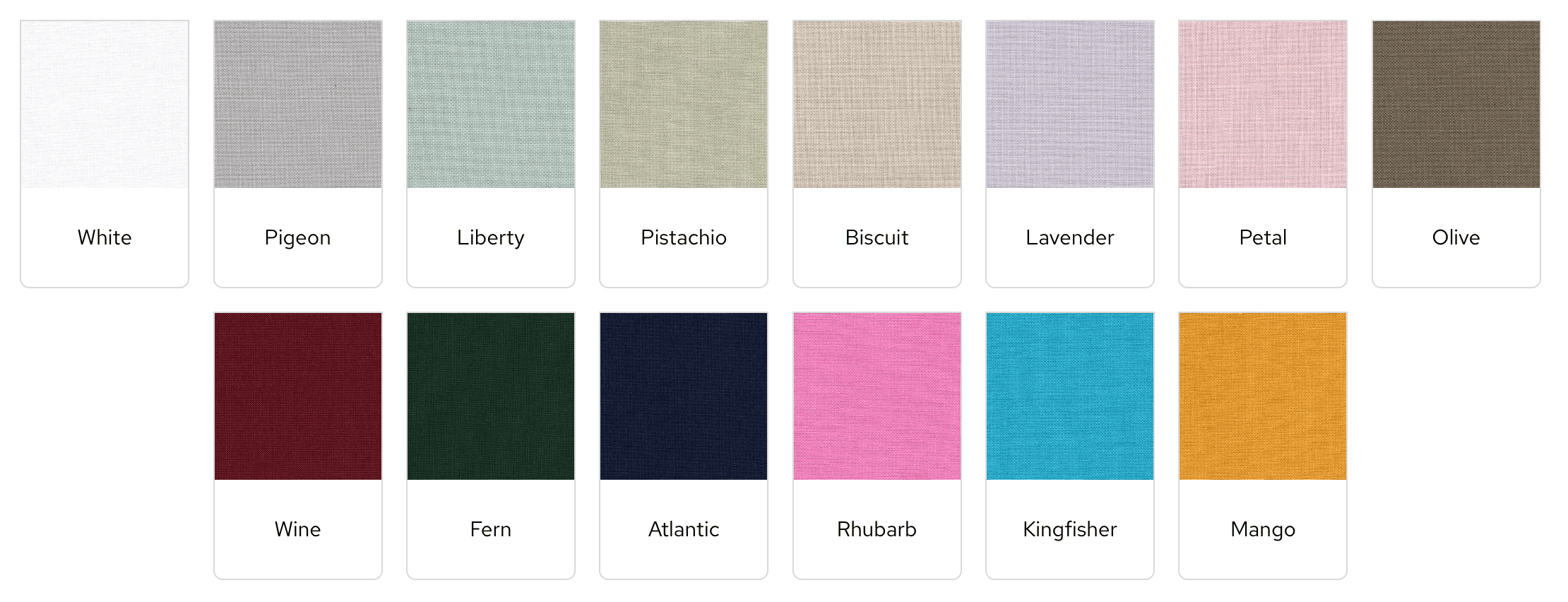 Fine Art Albums core fabric options