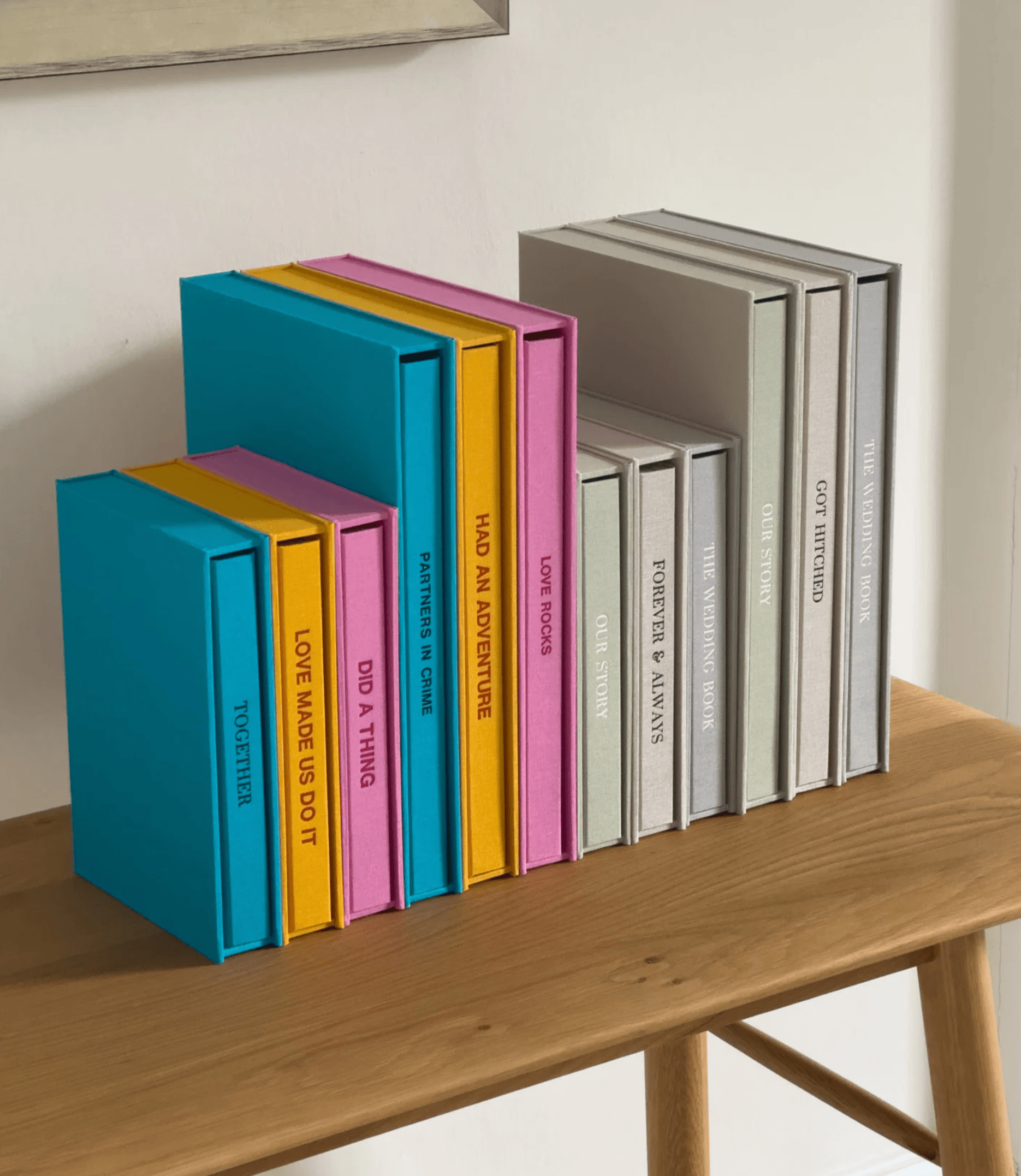 coffee table books spines
